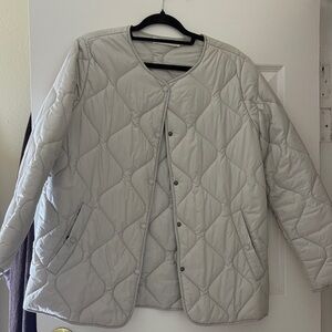 Calvin Klein Light Gray Quilted Outerwear